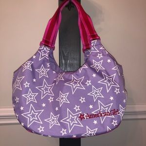 American girl carrying bag tote